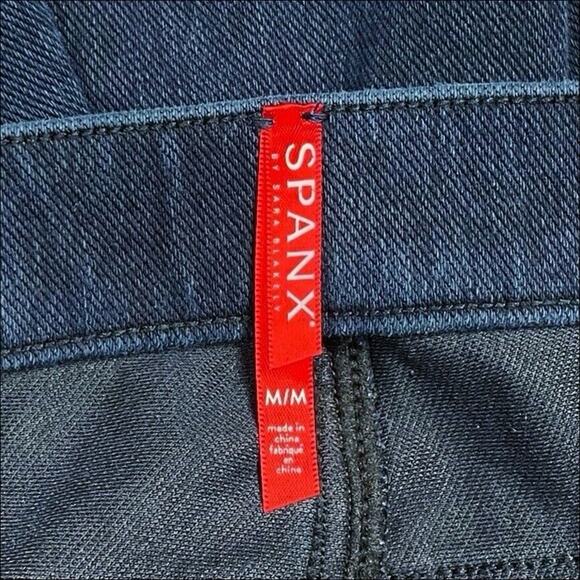 Spanx Jean-Ish Ankle Leggings in Twilight Dark Blue Wash Size M - Picture 7 of 9